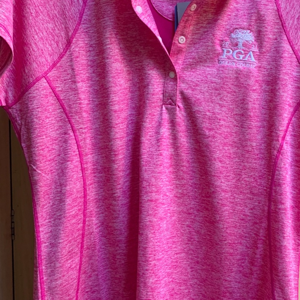PGA golf shirt ocean county NWT. Collar snap buttons